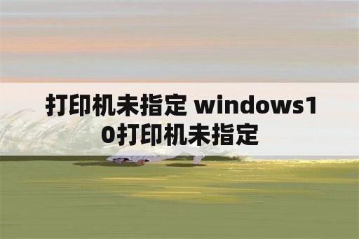 打印机未指定 windows10打印机未指定