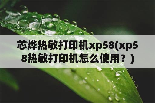 芯烨热敏打印机xp58(xp58热敏打印机怎么使用？)