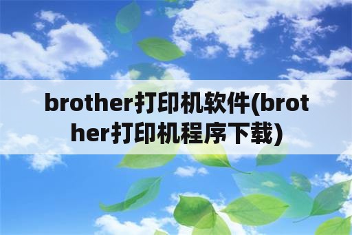 brother打印机软件(brother打印机程序下载)