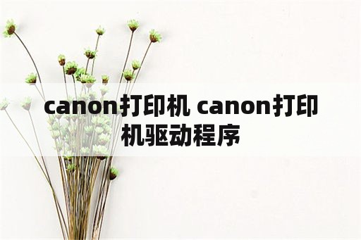 canon打印机 canon打印机驱动程序