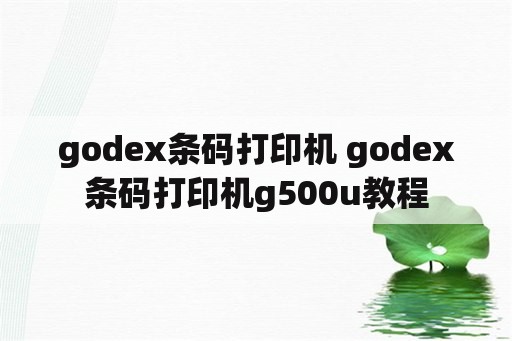 godex条码打印机 godex条码打印机g500u教程