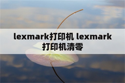 lexmark打印机 lexmark打印机清零