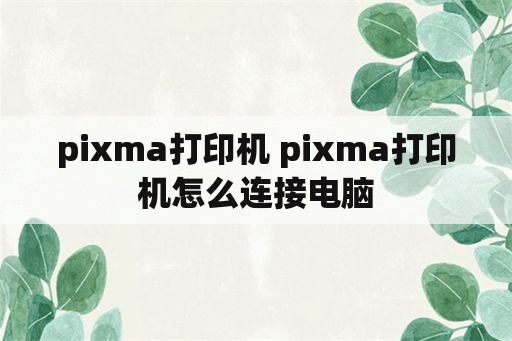 pixma打印机 pixma打印机怎么连接电脑
