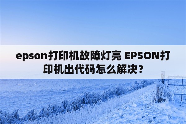 epson打印机故障灯亮 EPSON打印机出代码怎么解决？
